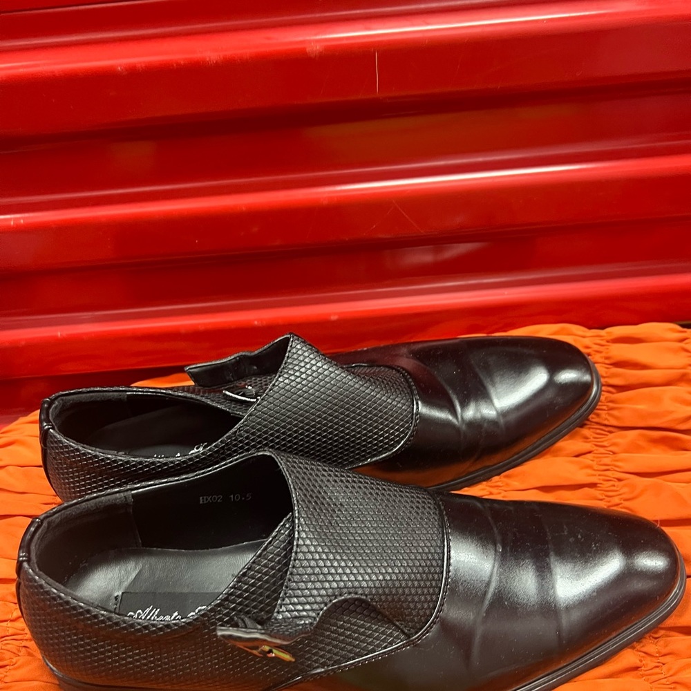 Black Alberto Fellini Oxfords with Buckle Men dress shoe  10.5